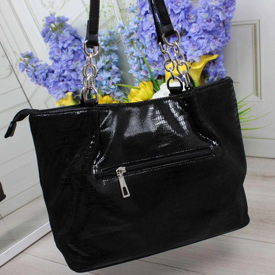 Жіноча елегантна сумка через плече з лазерної екошкіри для керівника